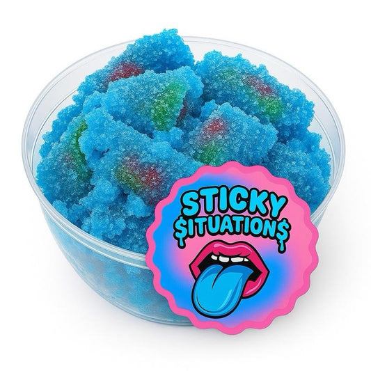 Sticky Situations Extremely Blue Raspberry Sour Sea Slaps Candy Chewy Snack Sweet Treats Patch